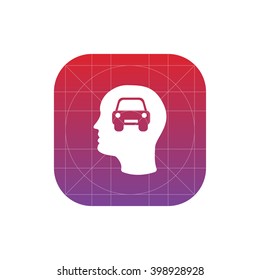 car and head icon. dream car vector eps10 icon