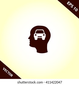 car and head icon. dream car vector illustration
