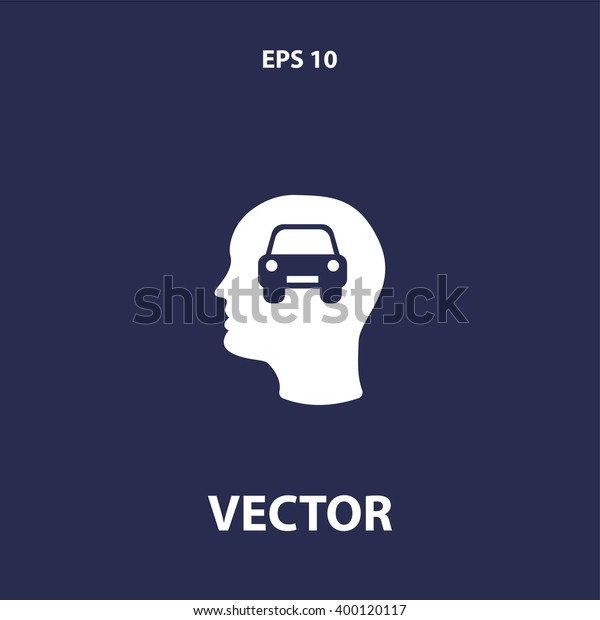 car and head\
icon. dream car vector eps10\
icon\
