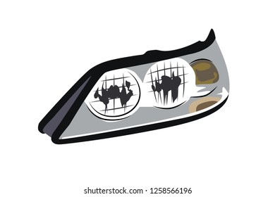 car head light vector illustration