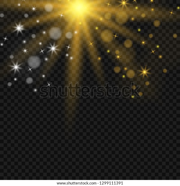 Car head lights shining from darkness
background.Vector silhouette of car with headlights on black
background. Easy light flash .Vector illustration.
