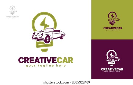 Car headlight balloon logo design. vector