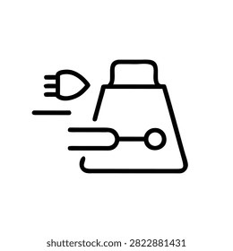 Car headlight beam indicator icon in outline style.