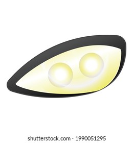Icono del faro del coche. Caricatura del icono del vector del faro del coche para el diseño web aislado en fondo blanco