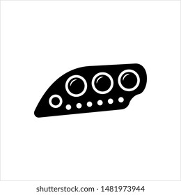 Car Headlight Icon, Car Head Light Icon Vector Art Illustration