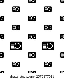 Car Headlight Icon Seamless Pattern, Car Head Light Icon Vector Art Illustration