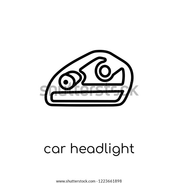 car headlight icon. Trendy modern\
flat linear vector car headlight icon on white background from thin\
line Car parts collection, outline vector\
illustration