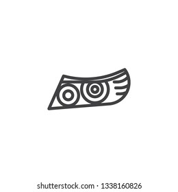 Car headlight line icon. linear style sign for mobile concept and web design. Headlight outline vector icon. Symbol, logo illustration. Pixel perfect vector graphics