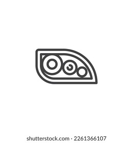 Car headlight line icon. linear style sign for mobile concept and web design. Auto front headlight outline vector icon. Symbol, logo illustration. Vector graphics