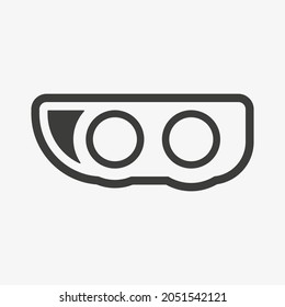 Car headlight vector icon isolated on white background. Auto service, vehicle repair sign.