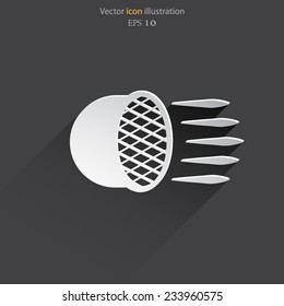 Car headlight web flat icon. Eps 10 illustration.