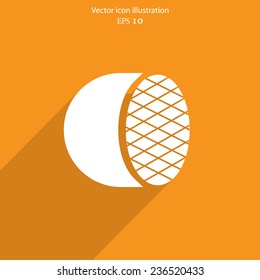 Car headlight web flat icon. Eps 10 illustration.