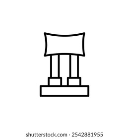 Auto-Kopfstütze-Symbol. Füllzeichen und Strichsymbole