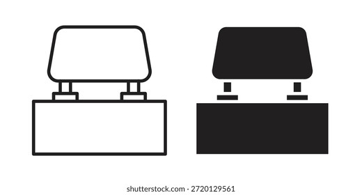 Car headrest icon illustration, thin line vector, web design sign,