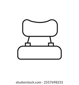 Car headrest icon Isolated flat vector in outline