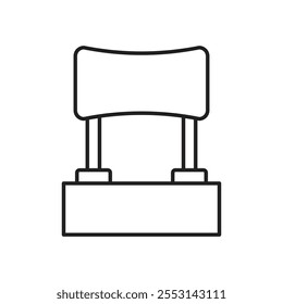 Car headrest icon linear logo isolated