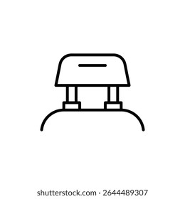 Car headrest icon outline set sign