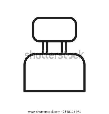 Car headrest icon Outline set in black and white color