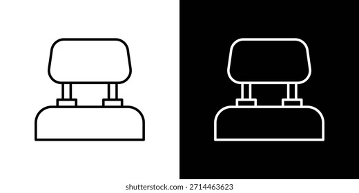 Contorno del icono del reposacabezas del coche. Vector aislado pictograma para el Web