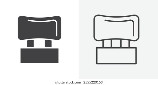 Car headrest icon. outlined vector style.