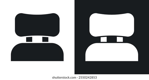 Paquete de iconos de reposacabezas de coche en color negro.