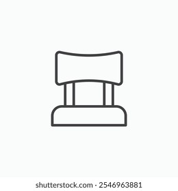 Car headrest icon set in black color