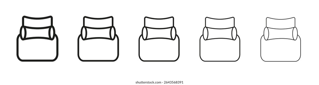 Car headrest icon vector outline set illustration sign