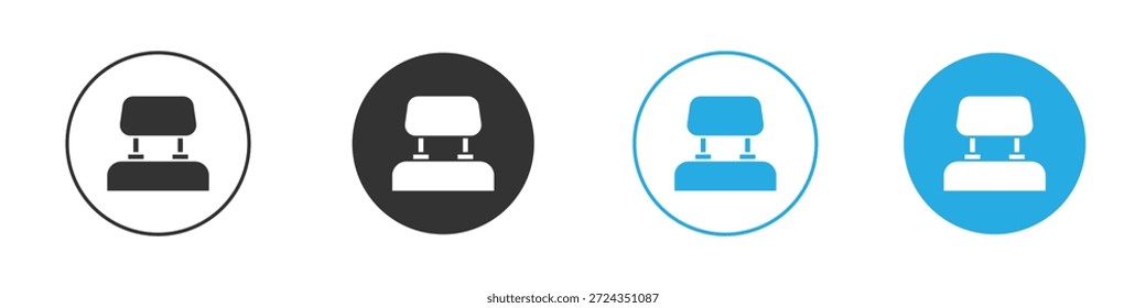 Elemento de design dos ícones do descanso de cabeça do carro. ilustração vetorial no fundo branco.