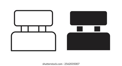 Car headrest icons in flat and line style set.