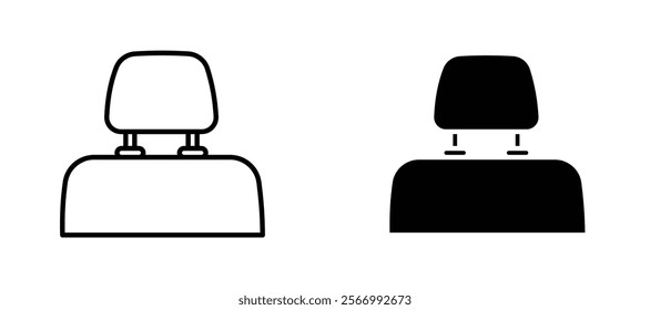 Car headrest icons in outline and fill. vector illustration for ui.