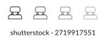 Car headrest icons, Set of linear icons. Black linear palm icons