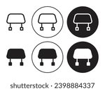 Car headrest line icon set. Leather seat headrest vector symbol in suitable for apps and websites UI designs.