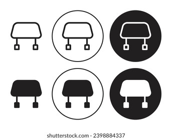 Car headrest line icon set. Leather seat headrest vector symbol in suitable for apps and websites UI designs.