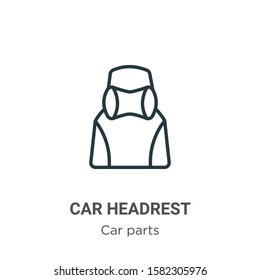 Car headrest outline vector icon. Thin line black car headrest icon, flat vector simple element illustration from editable car parts concept isolated on white background