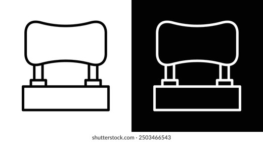 Car headrest thin line vector icon set.