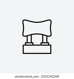 Car headrest thin liner icon isolated.