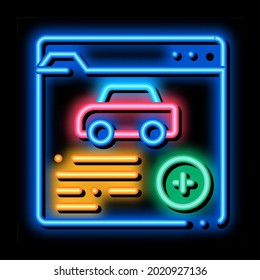 car health insurance neon light sign vector. Glowing bright icon car health insurance sign. transparent symbol illustration