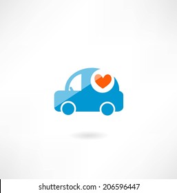 car with heart icon