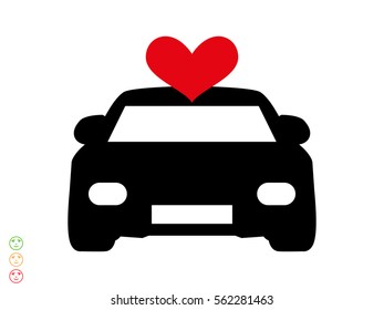 Car heart, icon, vector illustration eps10