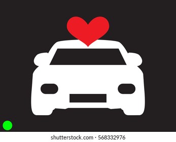 Car heart, icon, vector illustration eps10