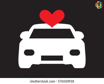 Car heart, icon, vector illustration eps10