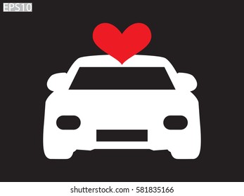 Car heart, icon, vector illustration eps10
