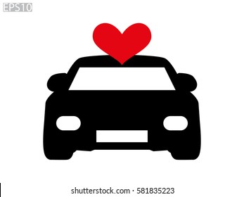 Car heart, icon, vector illustration eps10