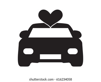 Car heart, icon, vector illustration eps10