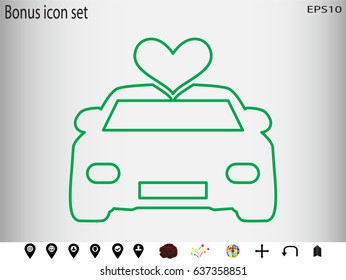 Car heart, icon, vector illustration eps10