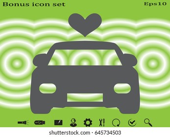 Car heart, icon, vector illustration eps10