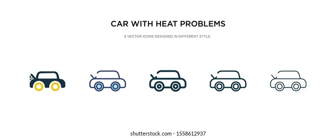 car with heat problems icon in different style vector illustration. two colored and black car with heat problems vector icons designed in filled, outline, line and stroke style can be used for web,