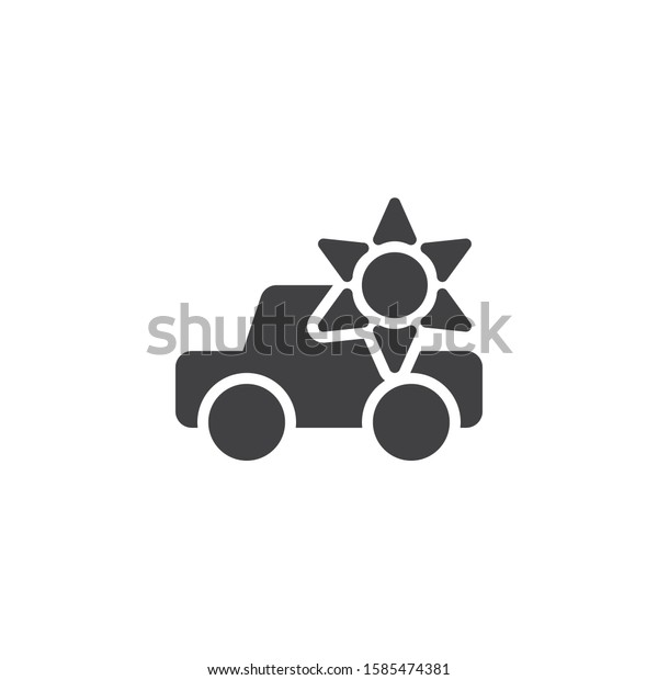 Car\
heating temperature vector icon. Automobile and sun filled flat\
sign for mobile concept and web design. Car climate control glyph\
icon. Symbol, logo illustration. Vector\
graphics