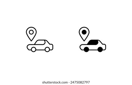 Car Here Icons Set Isolate White Hintergrund Vektorgrafik Stock Illustration.
