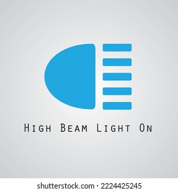 Panel del tablero del salpicadero del faro del haz de carretera luces de advertencia de icono planas mínimas ilustración de vector aislado